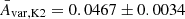 $ \bar{A}_{\mathrm{var,K2}}=0.0467 \pm 0.0034 $
