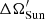 $ \Delta \Omega^\prime_{\mathrm{Sun}} $