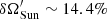 $ \delta \Omega^\prime_{\mathrm{Sun}}\sim14.4\% $