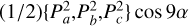 $\[(1 / 2)\left\{P_a^2, P_b^2, P_c^2\right\} \cos 9 \alpha\]$