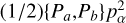 $\[(1 / 2)\left\{P_a, P_b\right\} p_\alpha^2\]$