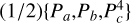 $\[(1 / 2)\left\{P_a, P_b, P_c^4\right\}\]$