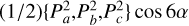 $\[(1 / 2)\left\{P_a^2, P_b^2, P_c^2\right\} \cos 6 \alpha\]$