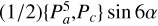 $\[(1 / 2)\left\{P_a^5, P_c\right\} \sin 6 \alpha\]$