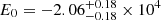 $ E_0 = -2.06^{+0.18}_{-0.18} \times10^{4} $