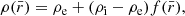 $$ \begin{aligned} \rho (\bar{r}) = \rho _ \mathrm{e}+(\rho _{\rm i}-\rho _{\rm e})f(\bar{r}), \end{aligned} $$