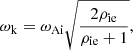 $$ \begin{aligned} \omega _{\rm k} = \omega _{\rm Ai}\sqrt{\frac{2\rho _{\rm ie}}{\rho _{\rm ie}+1}}, \end{aligned} $$