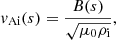 $$ \begin{aligned} v_{\rm Ai}(s)=\frac{B(s)}{\sqrt{\mu _0 \rho _{\rm i}}}, \end{aligned} $$