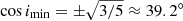 $ \cos i_{\mathrm{min}} = {\pm}\sqrt{3/5} \approx 39.2^\circ $