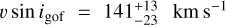 $\[v \sin i_{\text {gof }}=141_{-23}^{+13} \mathrm{~km} \mathrm{~s}^{-1}\]$