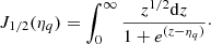 $$ \begin{aligned} J_{1/2}(\eta _q)= \int _0^\infty \frac{z^{1/2}\mathrm{d}z}{1+ e^{(z-\eta _q)}}\cdot \end{aligned} $$