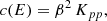 $$ \begin{aligned}&c(E) = \beta ^2 \, K_{pp}, \end{aligned} $$