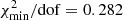 $ {\chi^{2}_{\mathrm{min}}/\mathrm{dof}}=0.282 $