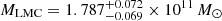 $ M_{\mathrm{LMC}}=1.787^{+0.072}_{-0.069}\times 10^{11}\,{M}_{\odot} $