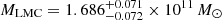 $ M_{\mathrm{LMC}}=1.686^{+0.071}_{-0.072}\times 10^{11}\,{M}_{\odot} $
