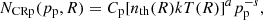 $$ \begin{aligned} N_{\rm CRp}(p_{\rm p},R) = C_{\rm p} [n_{\rm th}(R) kT(R)]^a p_{\rm p}^{-s}, \end{aligned} $$