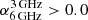 $ \alpha^{\mathrm{3\,GHz}}_{\mathrm{6\,GHz}} > 0.0 $