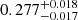 $ 0.277^{+0.018}_{-0.017} $
