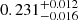 $ 0.231_{-0.016}^{+0.012} $