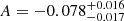 $ A=-0.078^{+0.016}_{-0.017} $