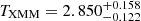 $ T_{\text{XMM}}=2.850^{+0.158}_{-0.122} $
