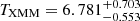 $ T_{\text{XMM}}=6.781^{+0.703}_{-0.553} $