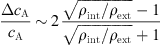 $$ \begin{aligned} \frac{{\Delta c_{\rm A}}}{c_{\rm A}}\sim 2\frac{\sqrt{\rho _{\rm int}/\rho _{\rm ext}}-1}{\sqrt{\rho _{\rm int}/\rho _{\rm ext}}+1.} \end{aligned} $$
