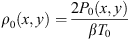 $$ \begin{aligned} \rho _0(x,{ y})= \frac{2 P_0(x,{ y})}{\beta T_0}. \end{aligned} $$