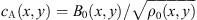$ c_{\mathrm{A}}(x,\mathit{y})=B_0(x,\mathit{y})/\sqrt{\rho_0(x,\mathit{y})} $
