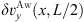 $ \delta\boldsymbol{v}^{\mathrm{Aw}}_{\mathit{y}}(x, L/2) $