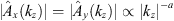 $ |\hat{A}_x(k_z)| = |\hat{A}_{\mathit{y}}(k_z)| \propto |k_z|^{-a} $