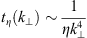 $$ \begin{aligned} t_\eta (k_\perp ) \sim \frac{1}{\eta k_\perp ^4}. \end{aligned} $$