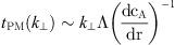 $$ \begin{aligned} t_{\rm PM}(k_\perp ) \sim k_\perp \Lambda \left( \frac{\mathrm{d} c_{\rm A}}{\mathrm{d}r} \right)^{-1} {.} \end{aligned} $$