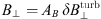$ \boldsymbol{B}_\perp={A_B} \, \delta \boldsymbol{B}_\perp^{{\rm turb}} $