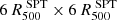 $ 6\,R^{\text{ SPT}}_{500}\times6\,R^{\text{ SPT}}_{500} $