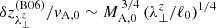 $ \delta z_{\lambda_\perp^z}^{\mathrm{(B06)}}/v_{\mathrm{A,0}} \sim M_{\mathrm{A,0}}^{\,3/4}\,(\lambda_\perp^z/\ell_0)^{1/4} $