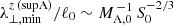 $ \lambda_{\perp,\mathrm{min}}^{z\,\mathrm{(supA)}}/\ell_0\sim M_{\mathrm{A,0}}^{\,-1}\, S_0^{-2/3} $