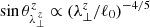 $ \sin\theta_{\lambda_{\perp}^{\,z}}^z\propto(\lambda_{\perp}^{z}/\ell_0)^{-4/5} $