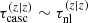 $ \tau_{\mathrm{casc}}^{(z|z)}\sim\tau_{\mathrm{nl}}^{(z|z)} $