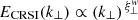 $ E_{\mathrm{CRSI}}(k_\perp)\propto (k_\perp)^{\,\xi_{\perp}^{w}} $