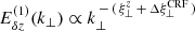 $ E_{\delta z}^{(1)}(k_\perp)\propto k_\perp^{\,-\,(\,\xi_\perp^z\,+\,\Delta\xi_\perp^{\mathrm{CRF}}\,)} $