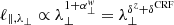 $ \ell_{\|,\lambda_\perp}\propto\lambda_{\perp}^{1+\alpha_{\perp}^{w}}=\lambda_{\perp}^{\delta^z+\delta^{\mathrm{CRF}}} $