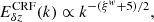 $$ \begin{aligned} E_{\delta z}^\mathrm{CRF}(k)\propto k^{-(\xi ^w+5)/2}, \end{aligned} $$