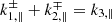 $ k_{1,\|}^\pm + k_{2,\|}^\mp = k_{3,\|} $