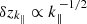 $ \delta z_{k_\|}\propto k_{\|}^{\,-1/2} $