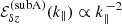$ \mathcal{E}_{\delta z}^{\mathrm{(subA)}}(k_\|)\propto k_\|^{\,-2} $