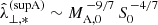 $ \hat{\lambda}_{\perp,*}^{\mathrm{(supA)}}\sim M_{\mathrm{A,0}}^{\,-9/7}\,S_0^{\,-4/7} $