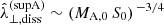 $ \hat{\lambda}_{\perp,\mathrm{diss}}^{\mathrm{(supA)}}\sim (M_{\mathrm{A,0}}\,S_0)^{\,-3/4} $