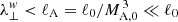$ \lambda_\perp^w < \ell_{\mathrm{A}}=\ell_0/M_{\mathrm{A,0}}^{\,3}\ll\ell_0 $
