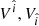 $ V^{\hat{i}}, V_{\hat{i}} $